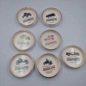 7 Vintage Automobilorama Harrisburg, Pa Ashtray Trinket Dishes Gene Zimmerman's